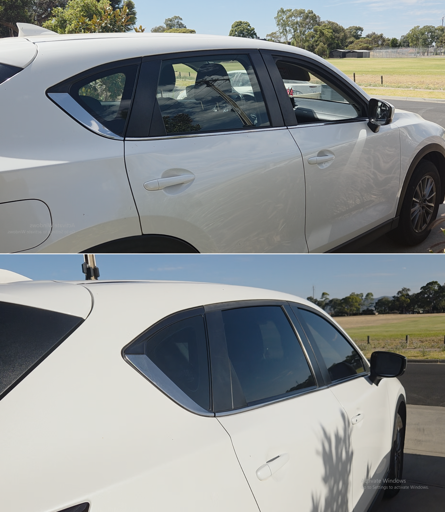 Professional window tinting result — clean finished job