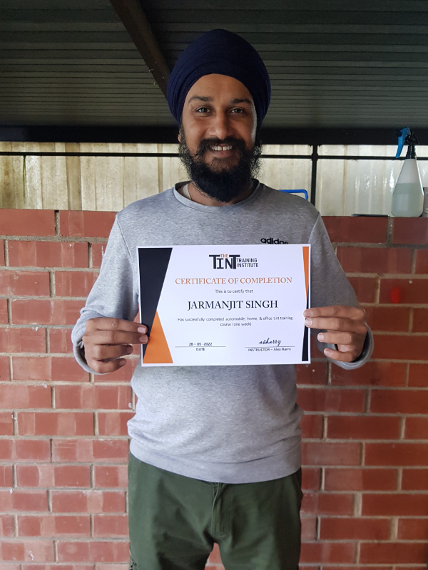 Jarmanjit Singh — Window Tint Skool certificate