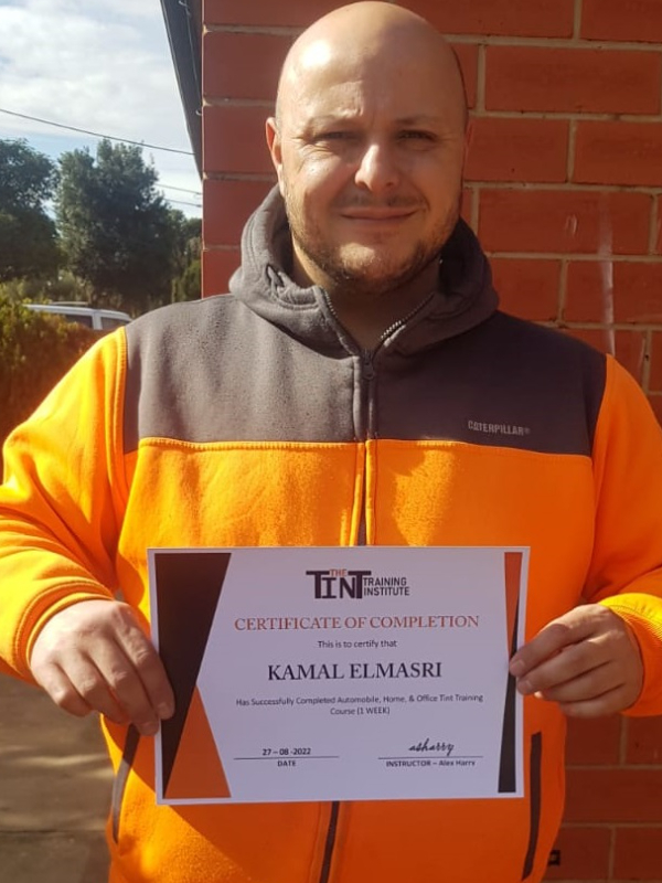 Kamal — Window Tint Skool certificate