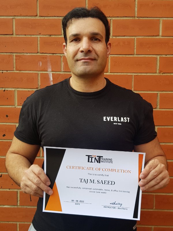 Taj Saeed — certificate