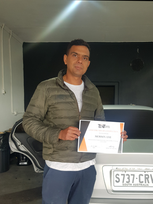 Mohsin Ami — Window Tint Skool certificate