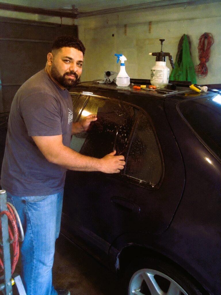 Alex learning to tint